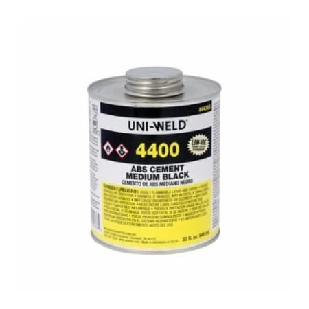 United Elchem UNIWELD 4436S MEDIUM ABS CEMENT, 32 OZ, OPAQUE LIQUID, BLACK 4436S